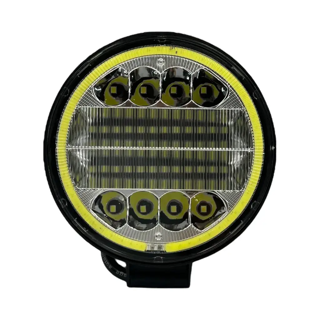 Faro LED redondo con arillo de gel en color blanco