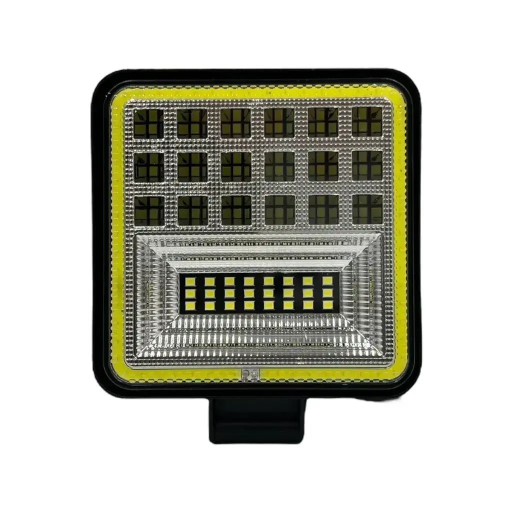 Faro LED cuadrado con arillo de gel en color blanco