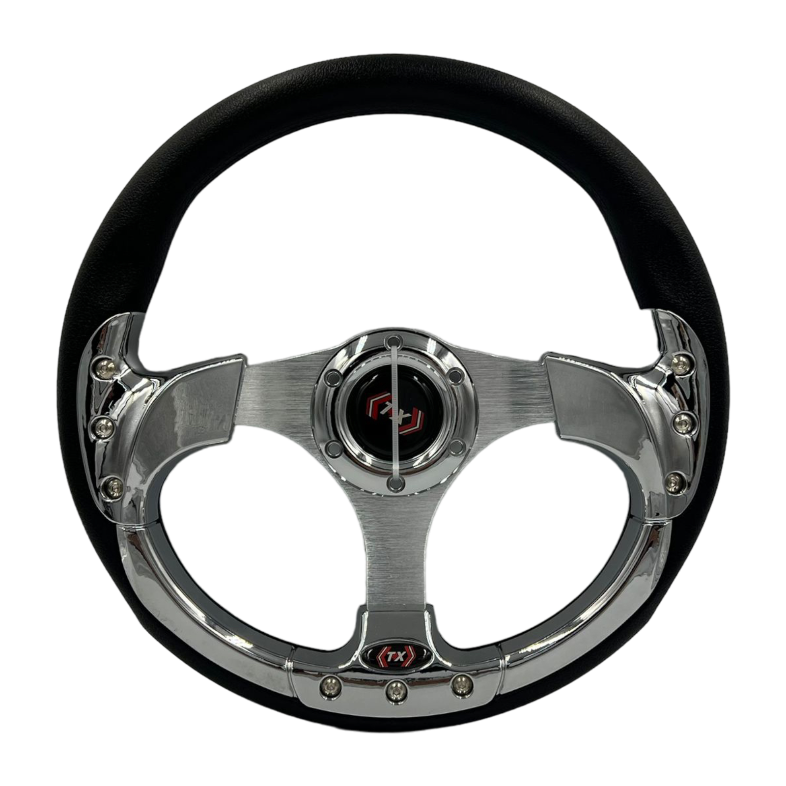 Volante deportivo con detalle cromo