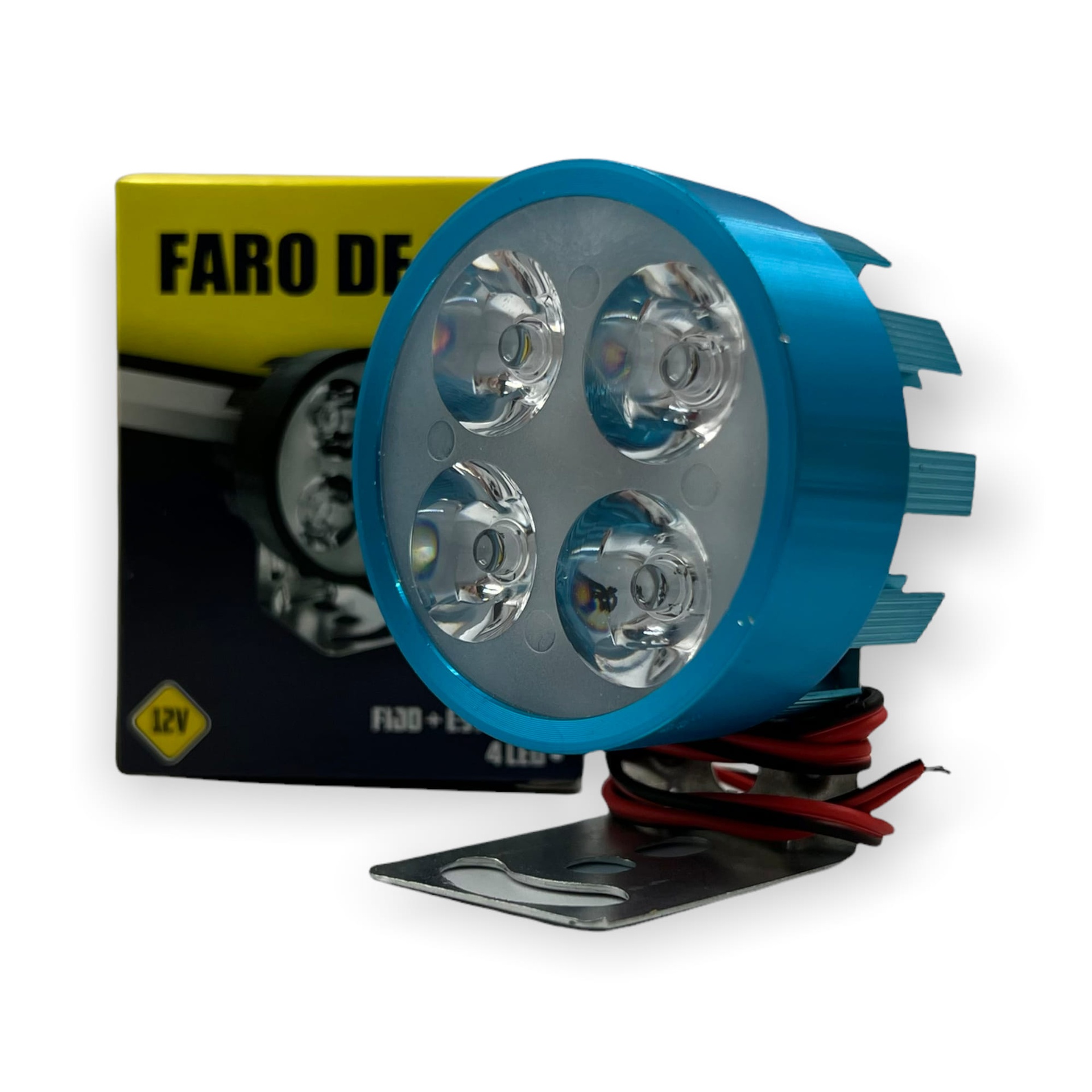 Faro de 4 LED disponible en carcaza de colores — Azul