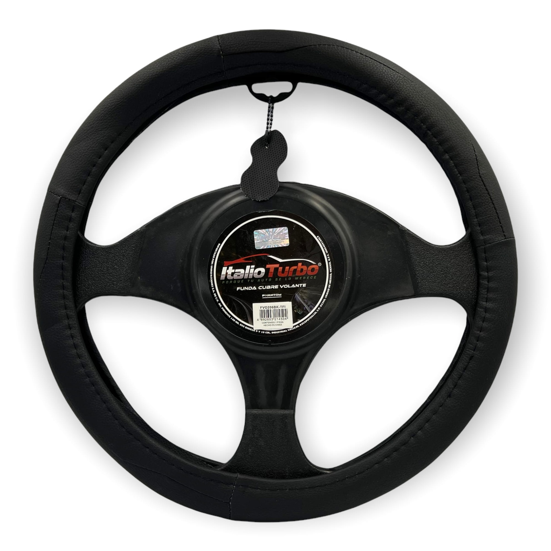 Funda cubrevolante de vinipiel negro