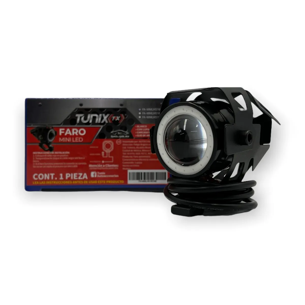 Faro para moto con ojo de ángel  — Azul