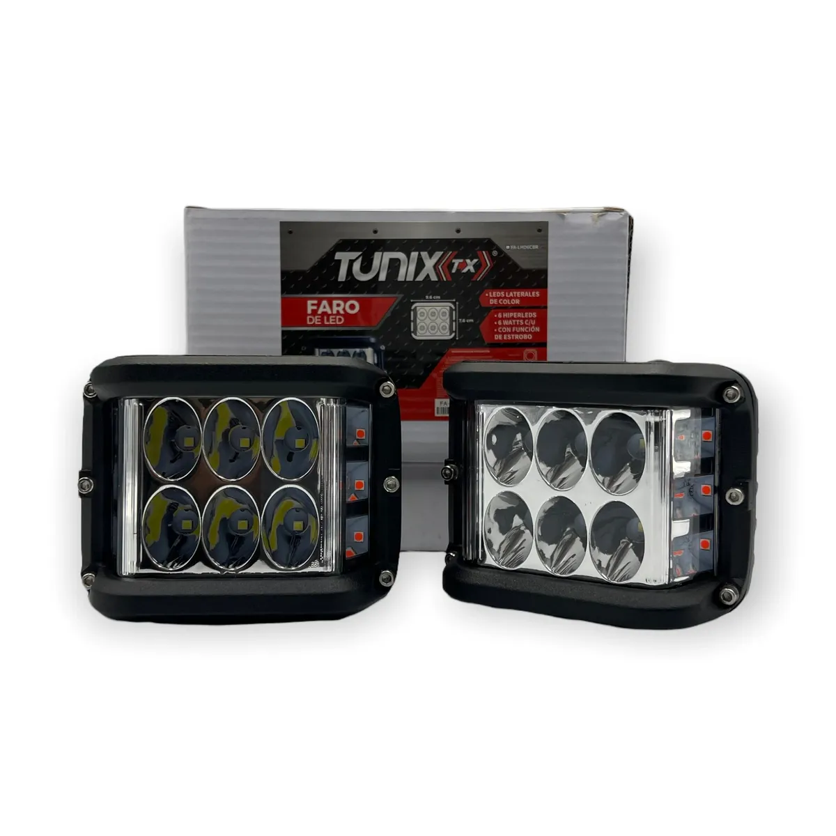 Faro de 6 LED luz blanca con cuartos — Codigo Patrulla