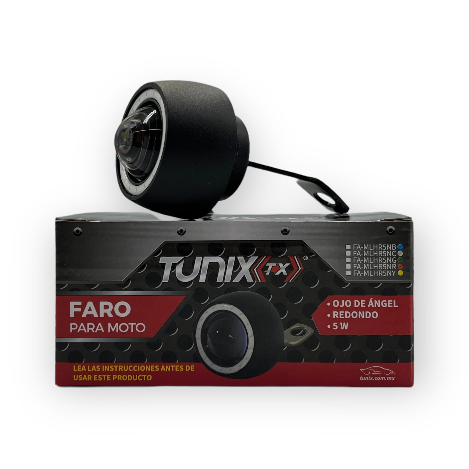Faro LED para moto con ojo de ángel — Rojo