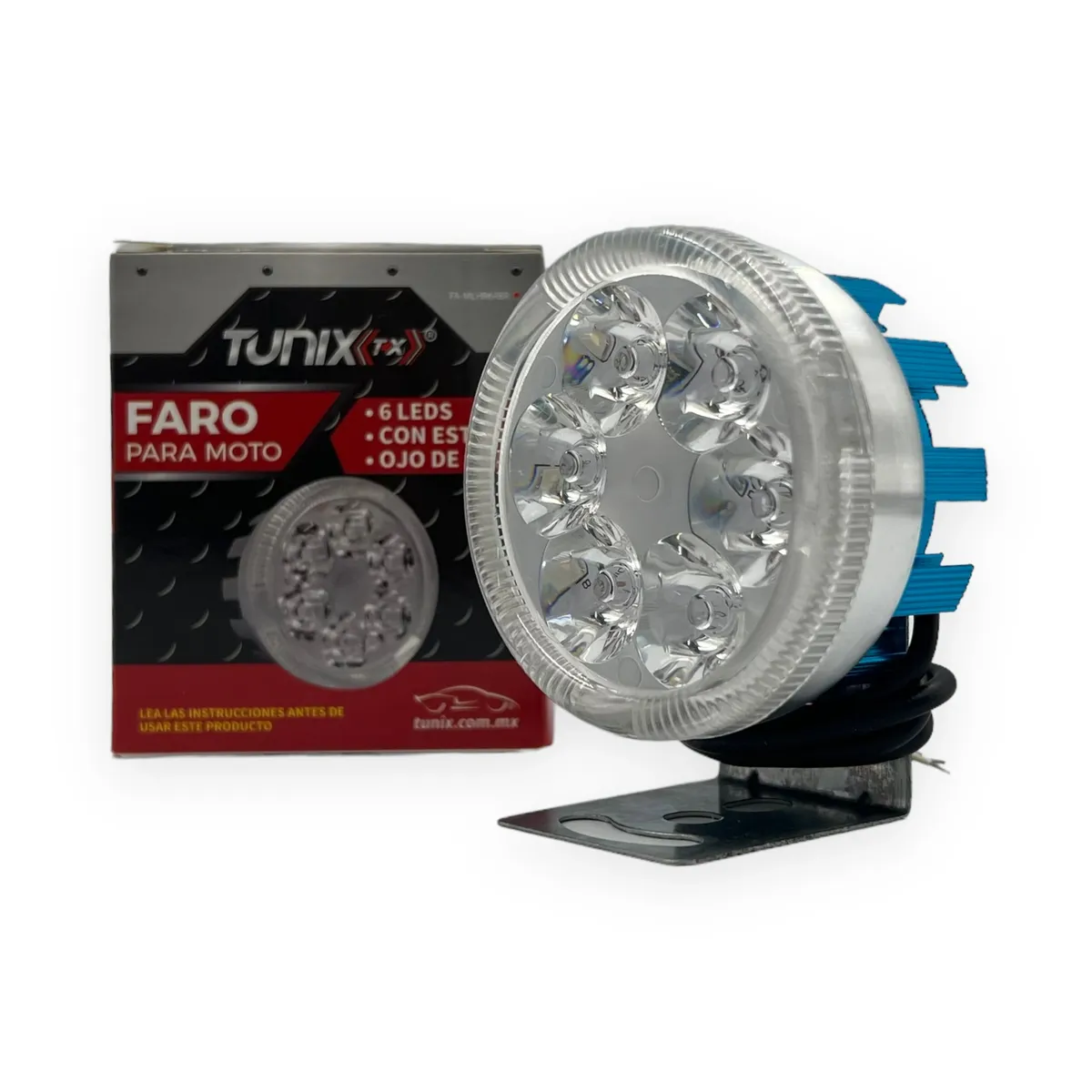Faro de 6 LED con aro de ángel y carcaza de color  — Azul