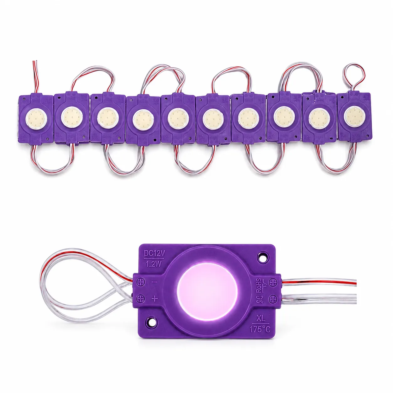 Modulo LED tipo boton colores disp. (tira de 20 piezas) — foto 1 de 4