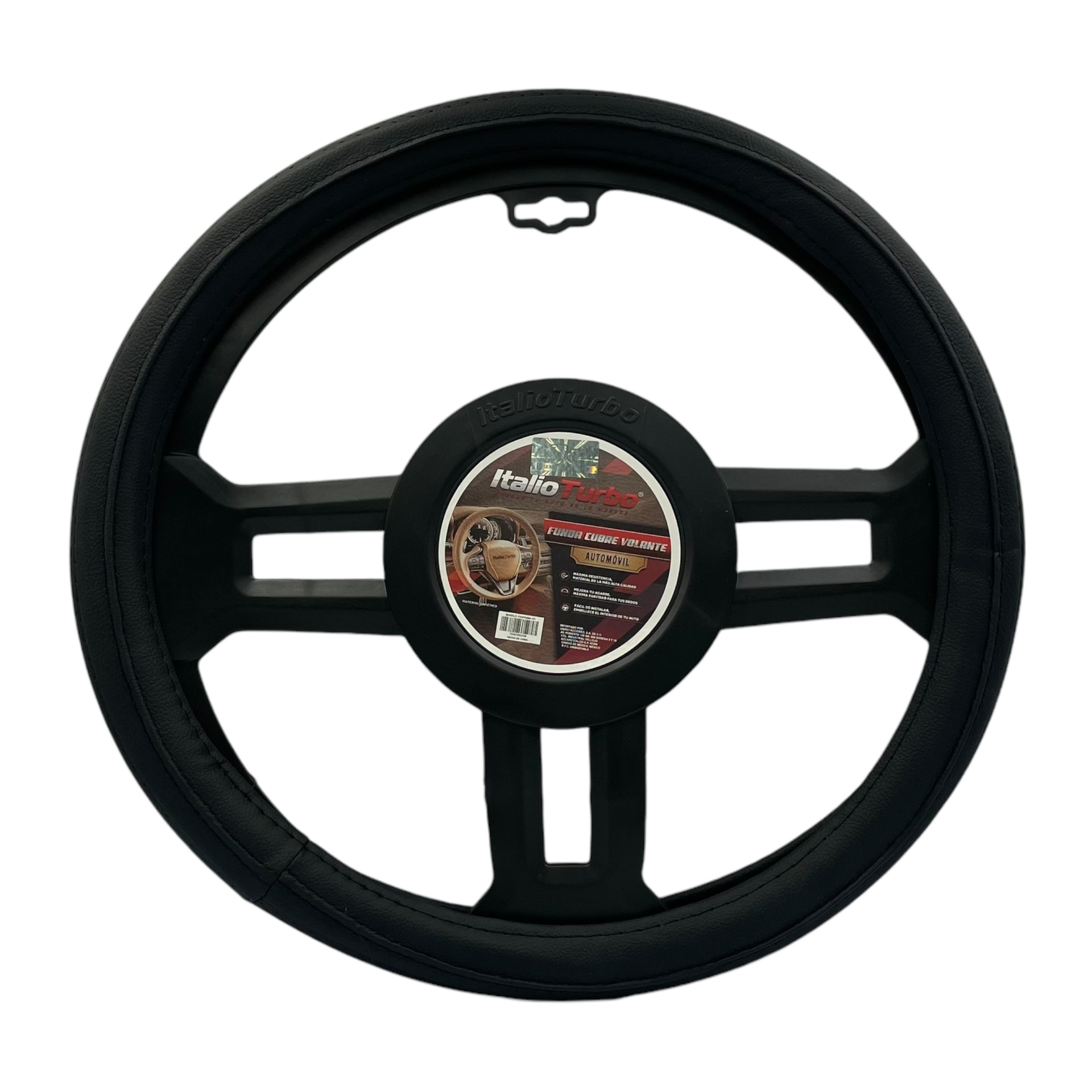 Funda cubrevolante de piel negra