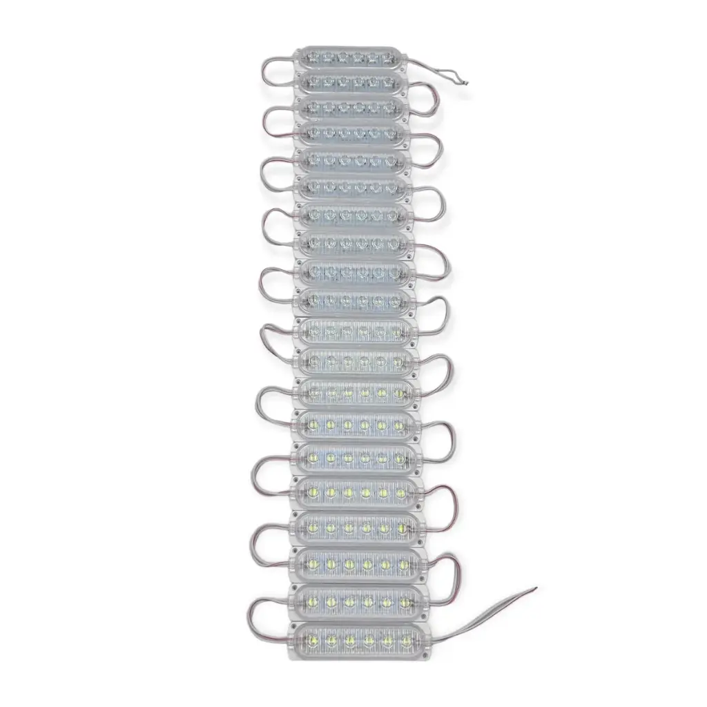 Modulo blanco de 6 LED con cristal y lupas tira de 20 piezas