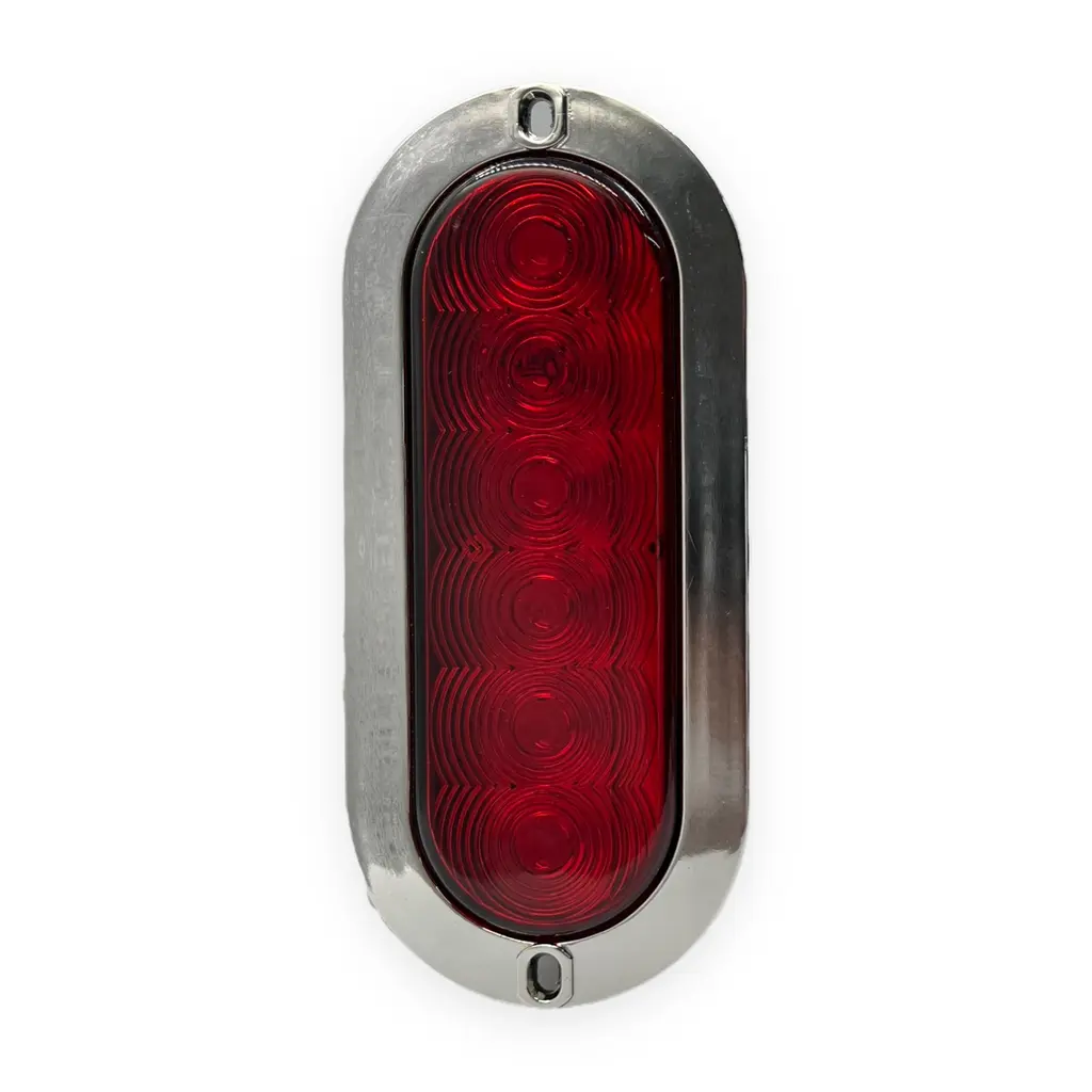Plafón ovalado rojo de 6" con 6 LED