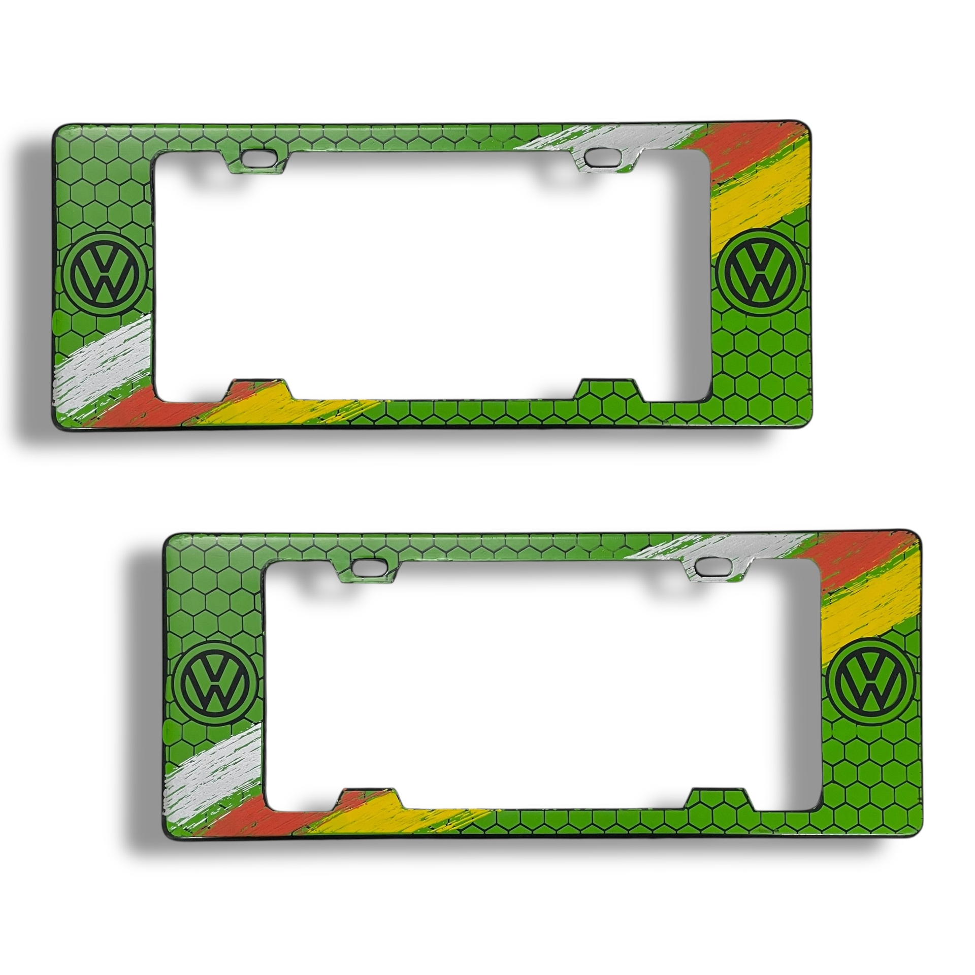 Portaplaca legal con diseño VW verde