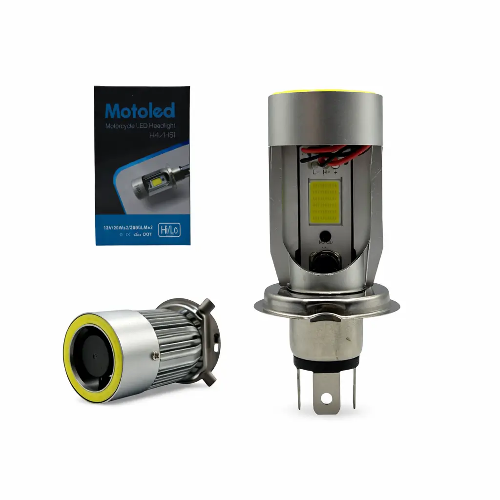 Foco LED H4 con arillo y ventilador