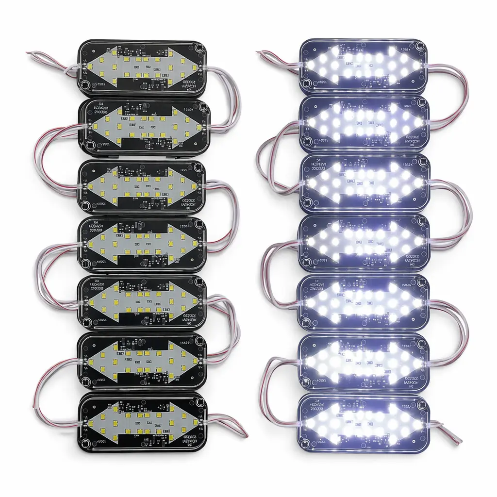 Modulo LED de doble flecha con funciones blanco (Tira de 20 piezas)