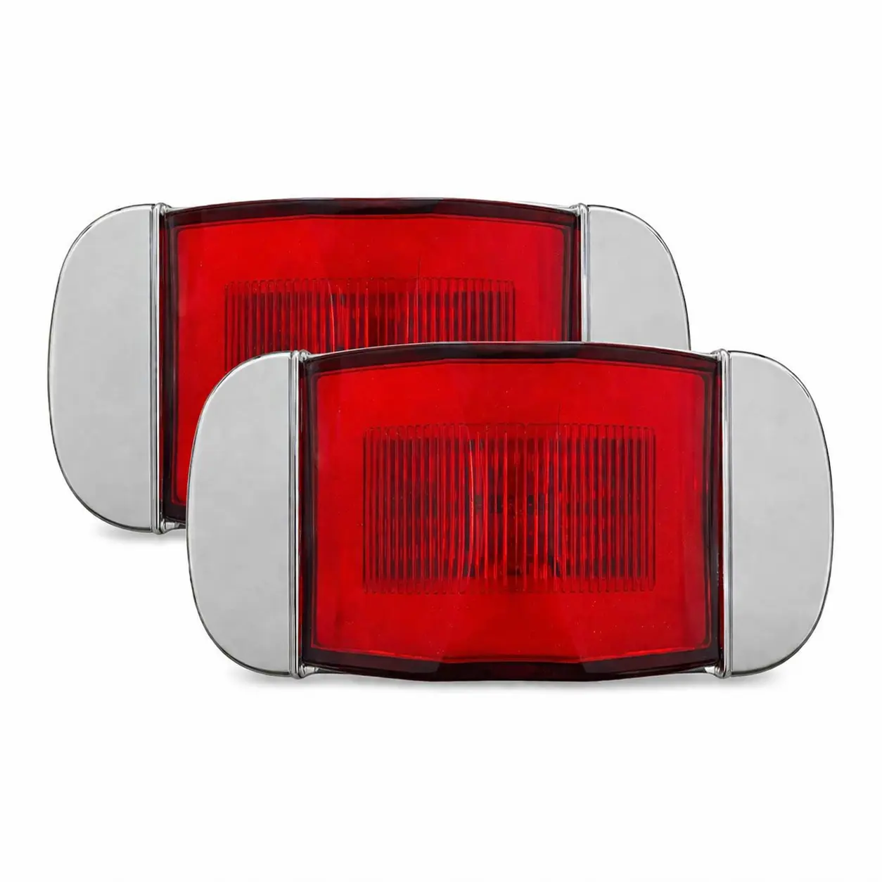 Plafón LED rojo uso rudo contorno cromado