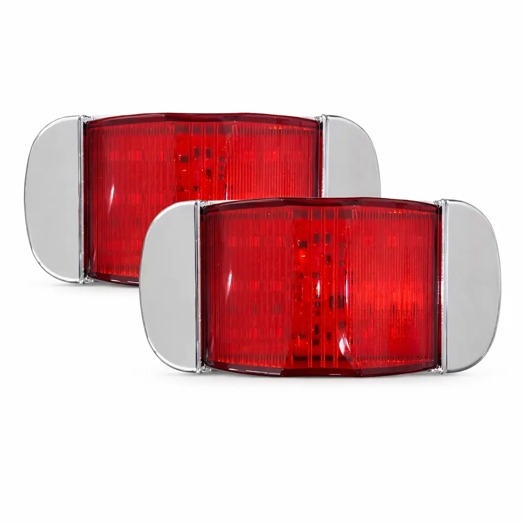 Plafón LED rojo uso rudo contorno cromado