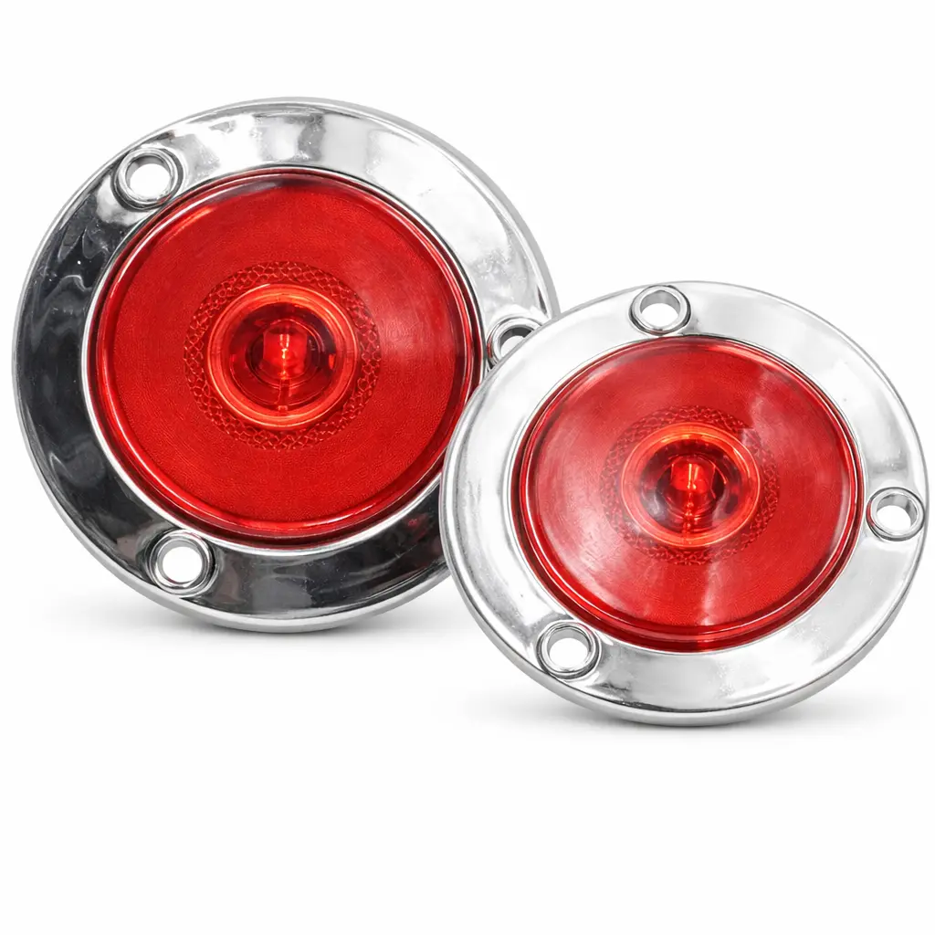 Plafón LED de 2" redondo rojo con arillo gel 