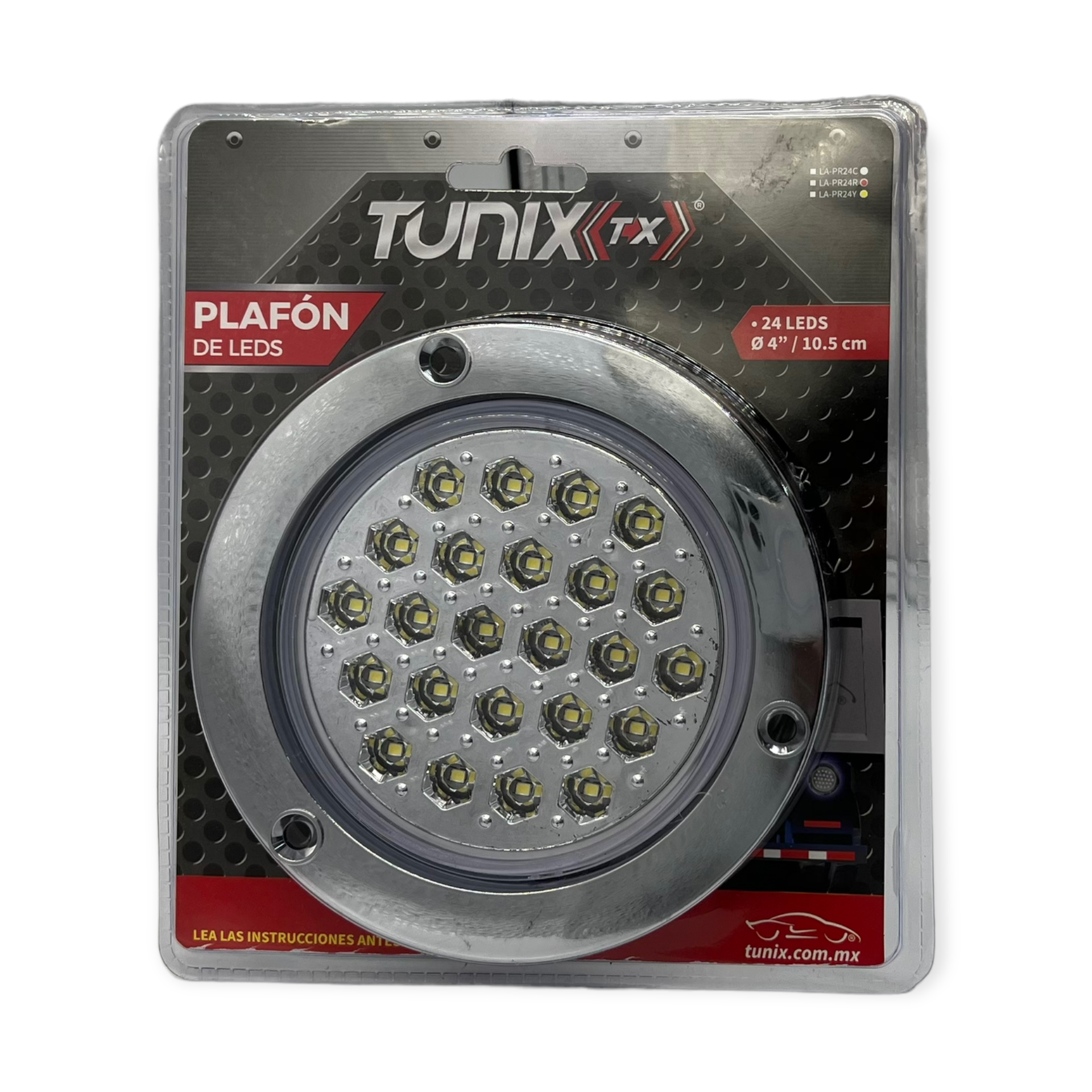 Plafón multivoltaje redondo universal de 24 LED · Blanco