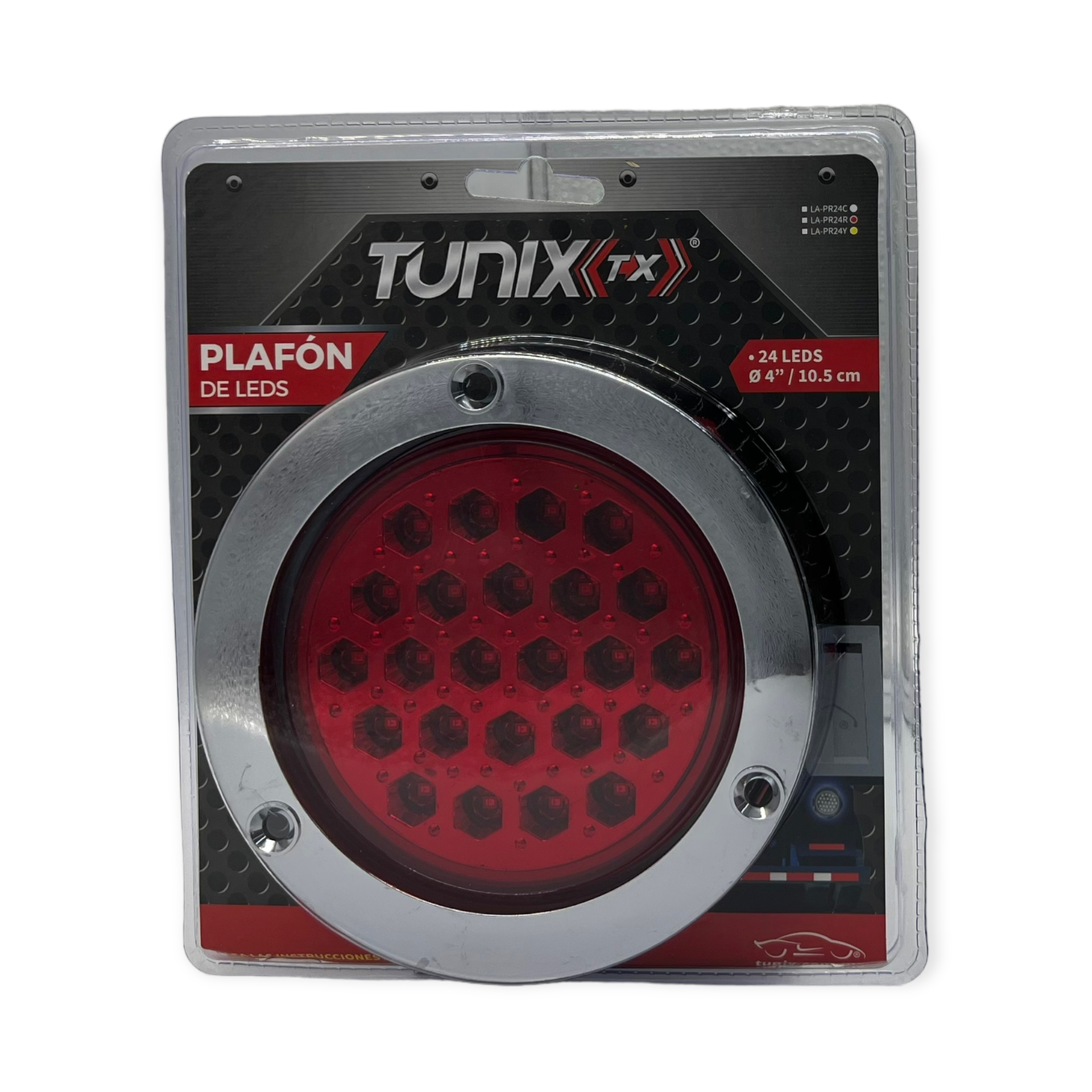 Plafón multivoltaje redondo universal de 24 LED · Rojo