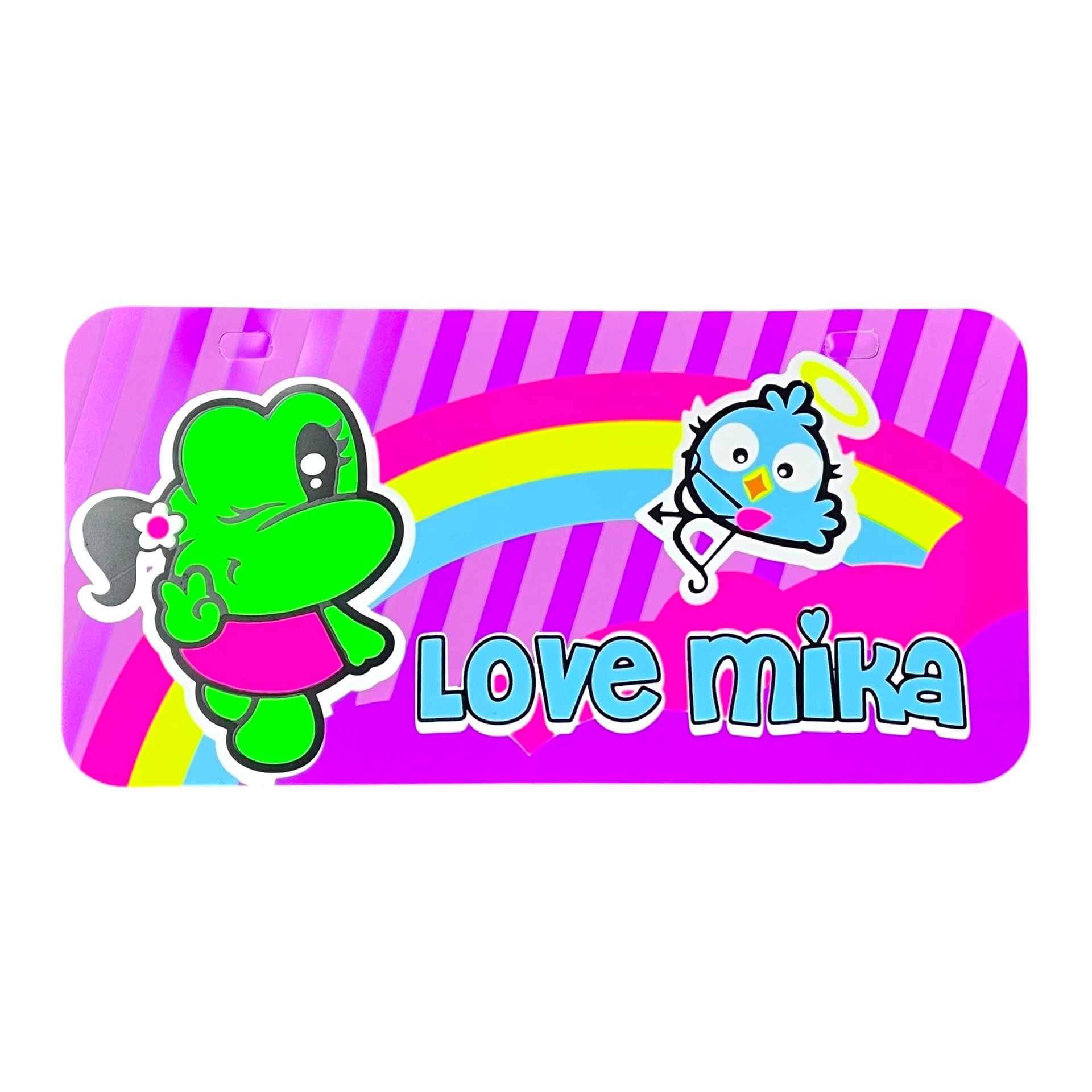 Placa decorativa (varios modelos) — Niña frogs "Love mika"