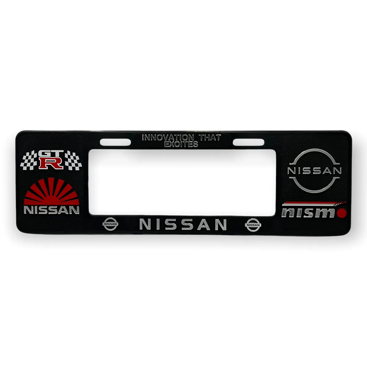 Portaplaca premium tipo europeo — Nissan