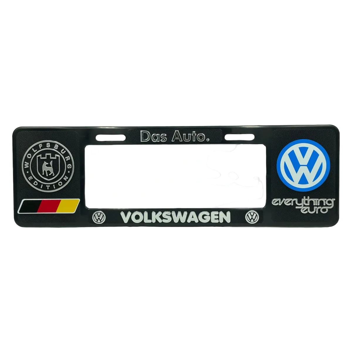 Portaplaca premium tipo europeo — VW wolfsburg