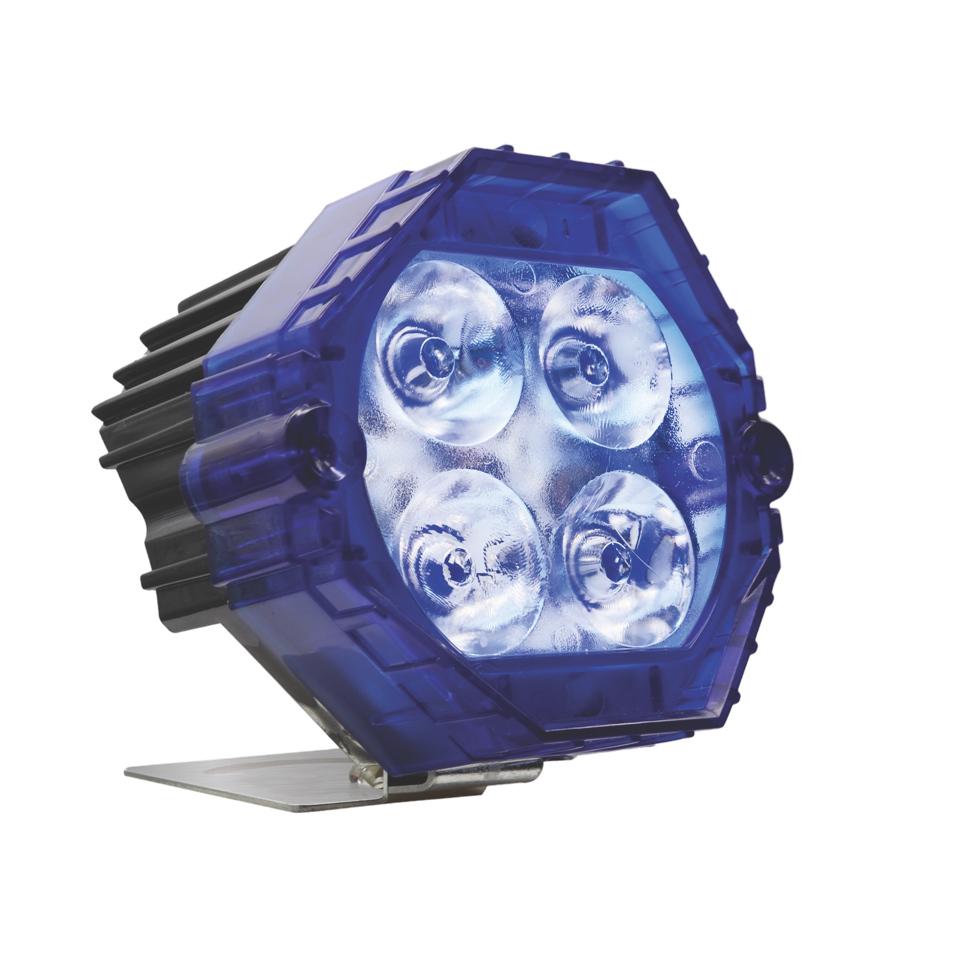 Faro auxiliar redondo LED blanco y carcaza de color función RGB · Rojo