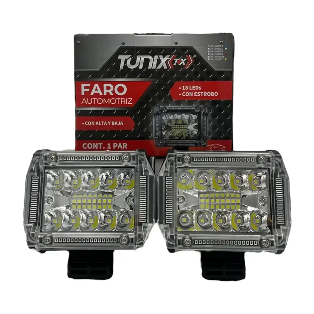 Faro de 18 LED multifunciones y arillo de color  — Azul