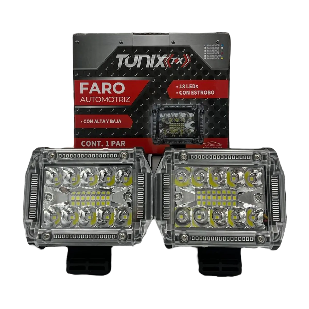 Faro de 18 LED multifunciones y arillo de color · Verde