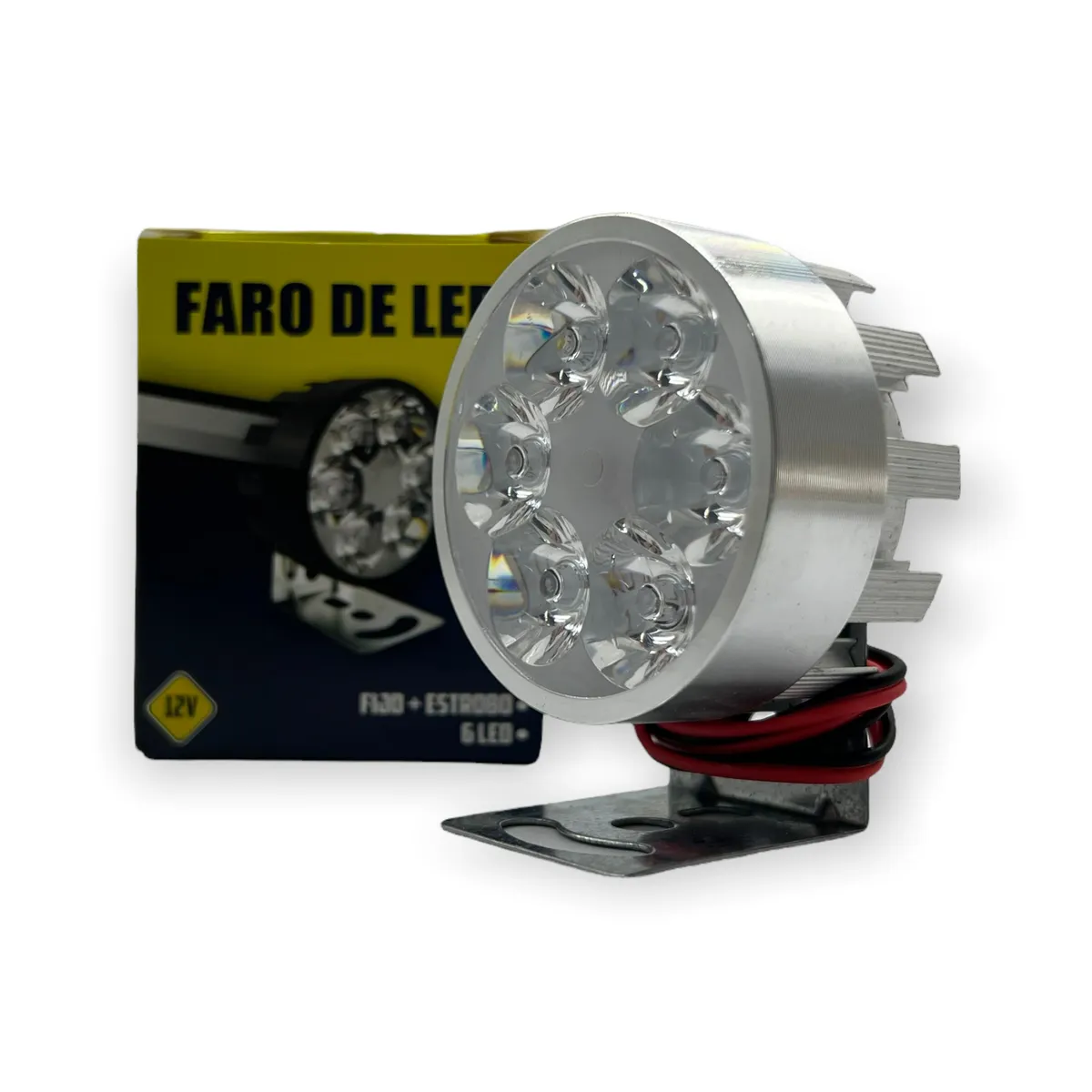 Faro de 6 LED en carcaza de color — Plata
