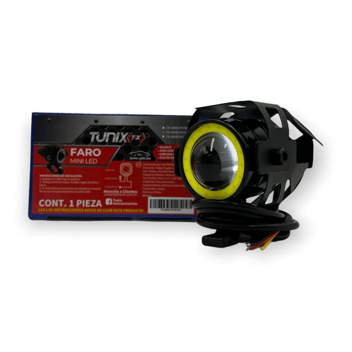 Faro para moto con ojo de ángel  — Blanco