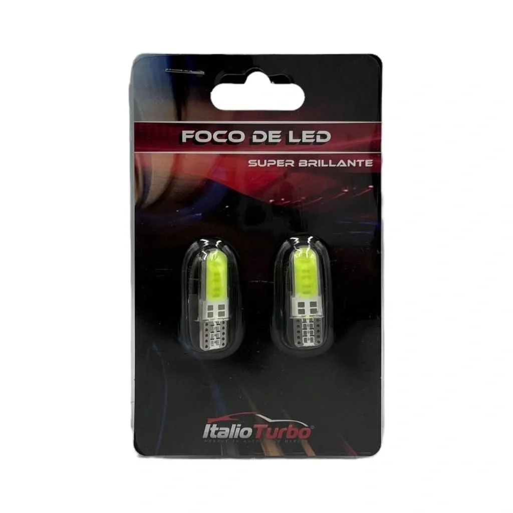 Foco T10 "pellizco" con recubrimiento de gel · Verde