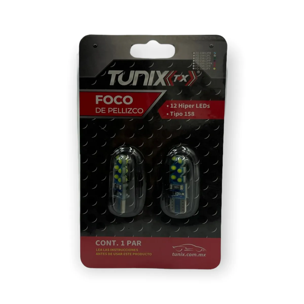 Foco T10 de 12 LED estrobo + fijo — Blanco