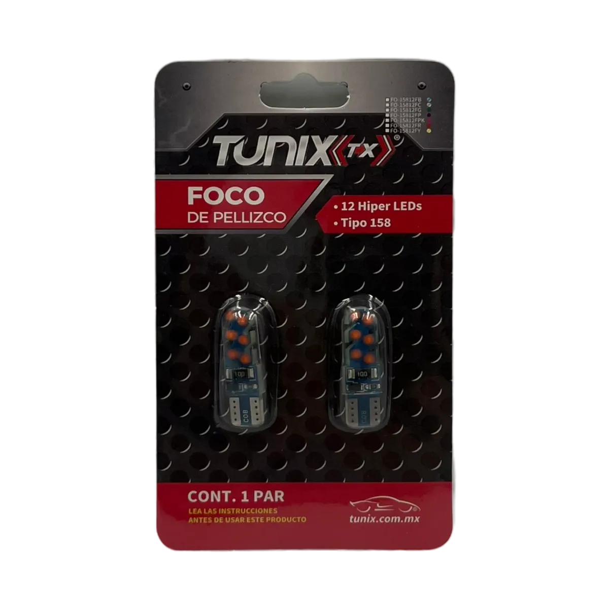 Foco T10 de 12 LED estrobo + fijo  · Rojo