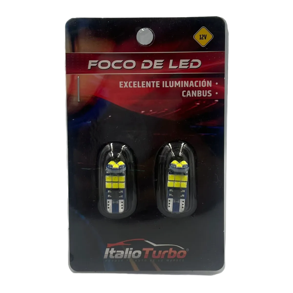 Foco T10 tipo pellizco 15 LED con chip canbus  — Blanco