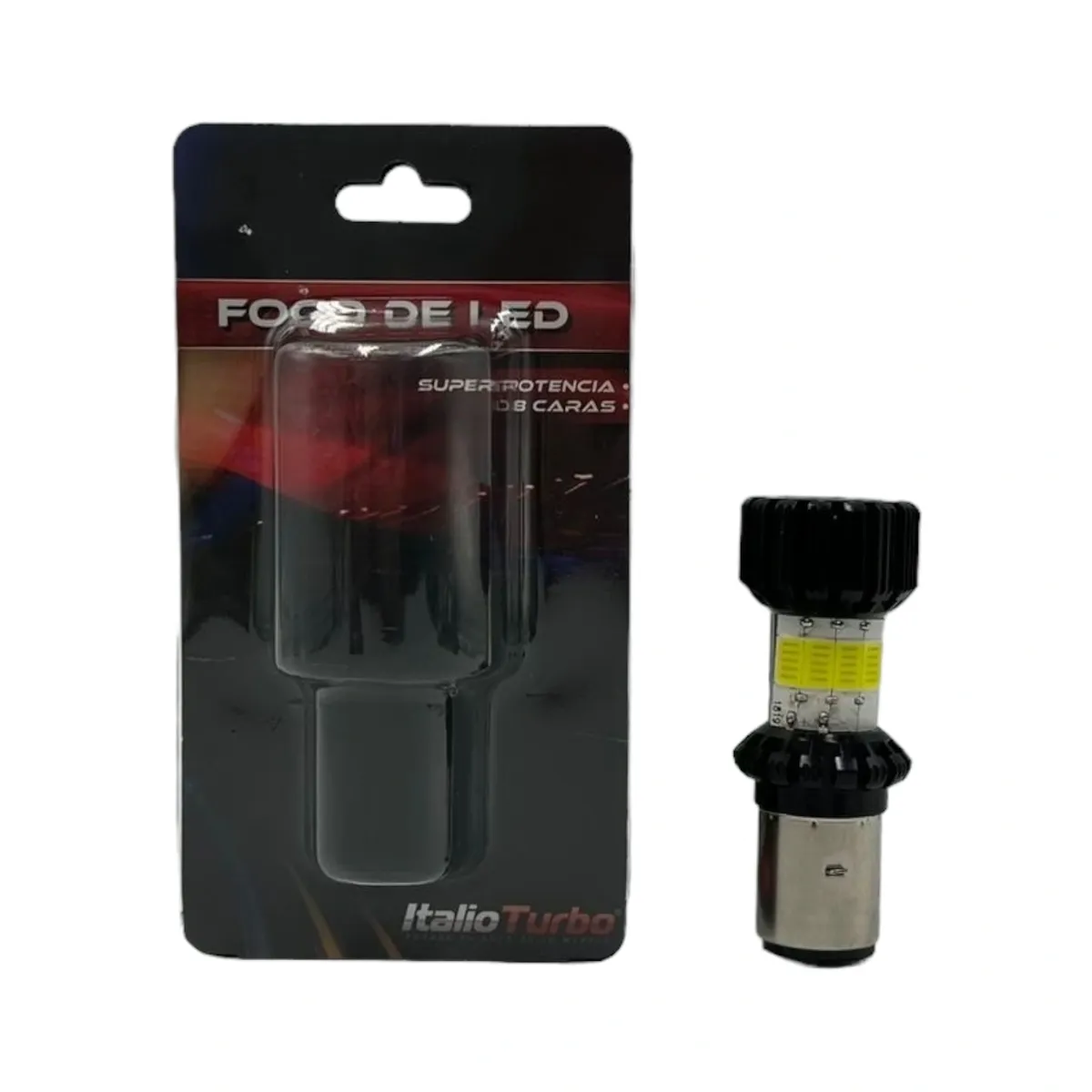 Foco para moto entrada BA20 de 8 caras con carcaza de color — Negro