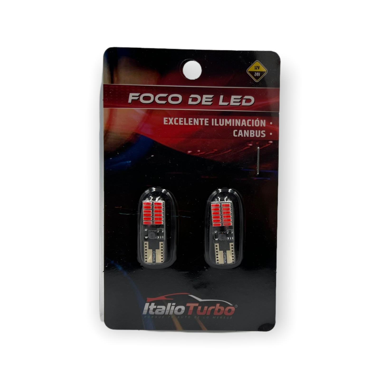 T10 con 24 LED y canbus  — Rojo