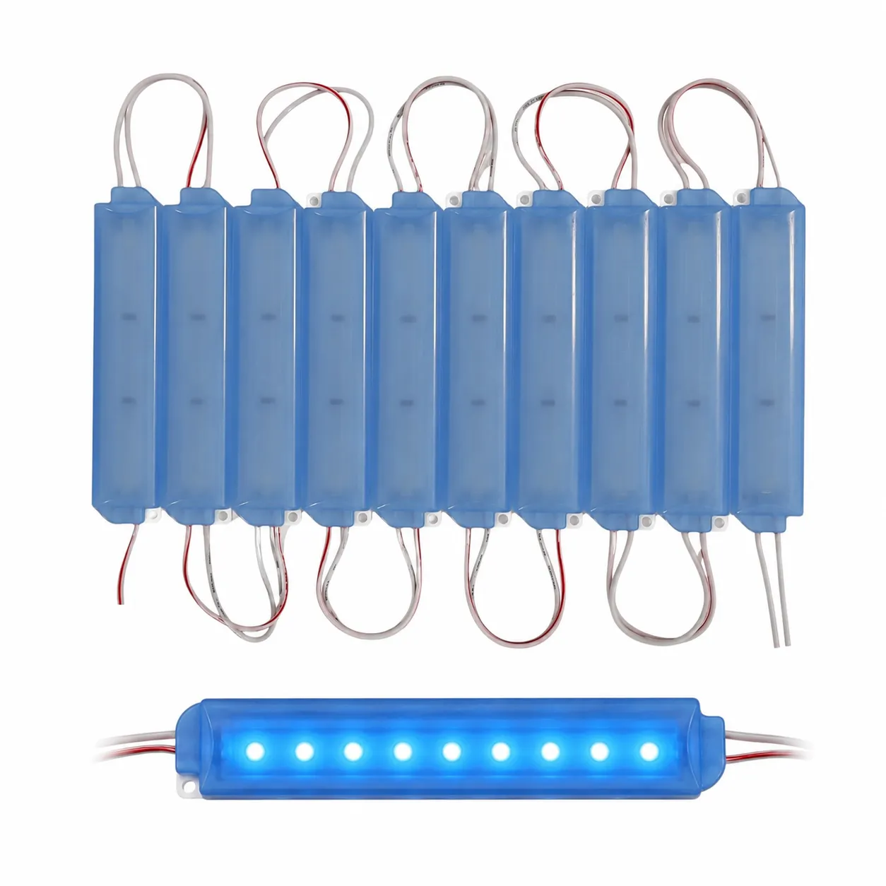 Modulo LED automotriz tipo encapsulado tira de 10 piezas en varios colores  · Azul