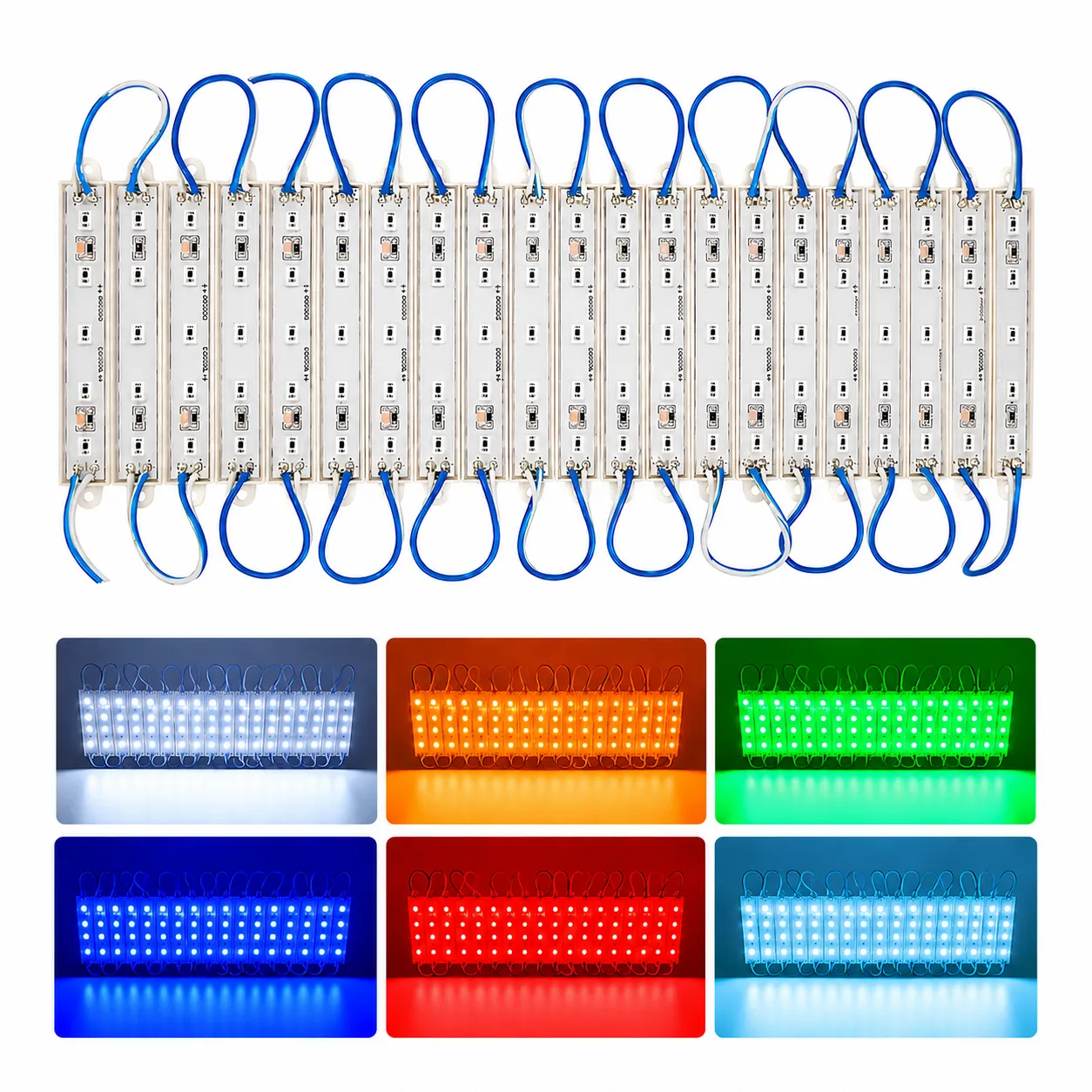 Modulo con 5 LED 5050 tira de 20 piezas · Verde