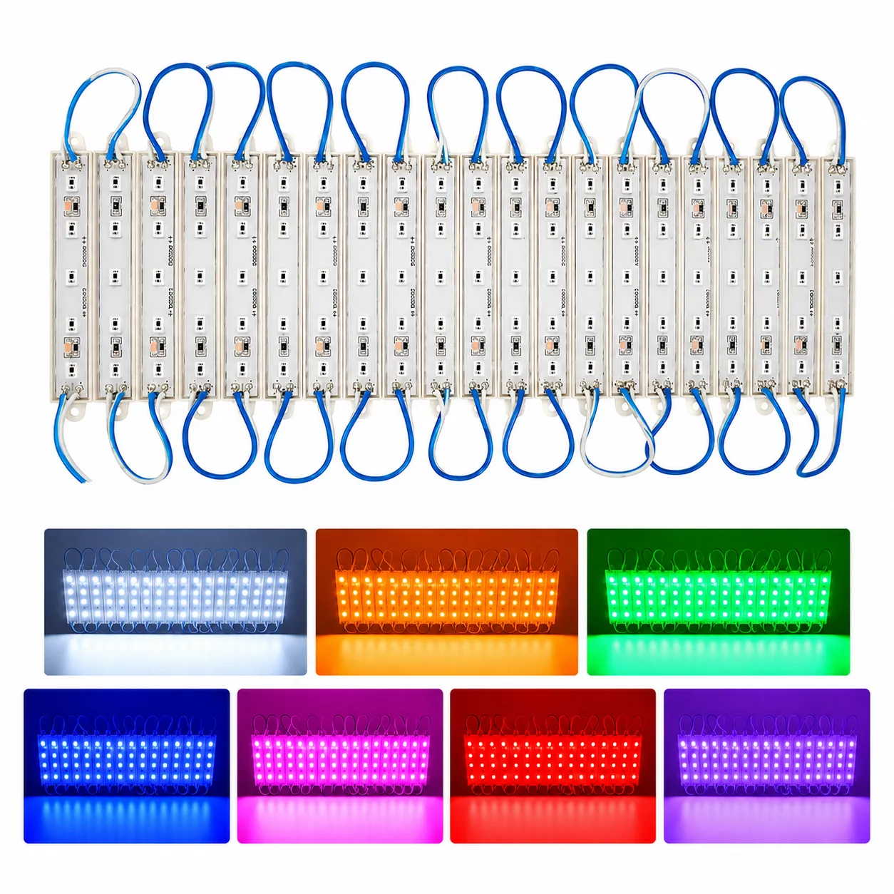 Modulo de 5 LED 5050 en varios colores tira de 20 piezas · Rojo