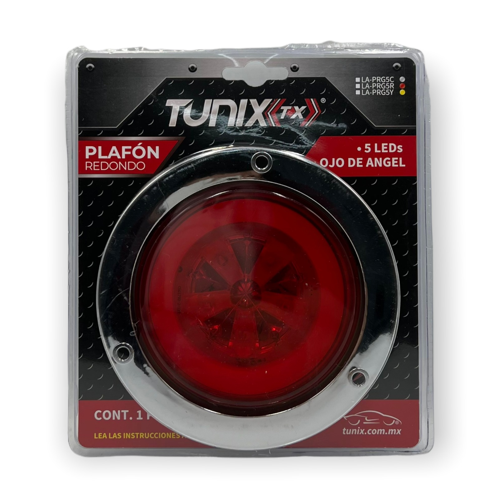Plafón redondo de 5 LED y ojo de ángel · Rojo