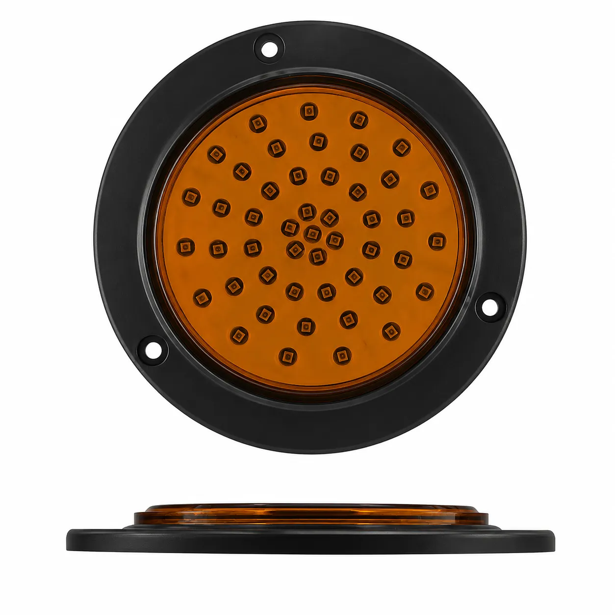 Plafón redondo de 48 LED contorno negro   · Ámbar