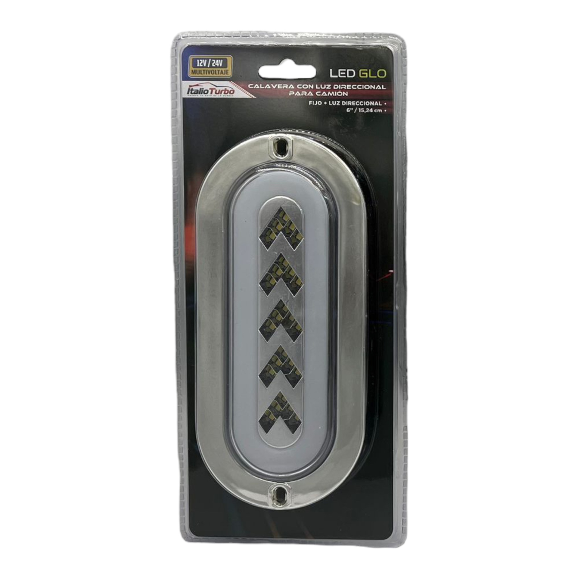 Plafón LED ovalado con flecha secuencial GLO  · Blanco