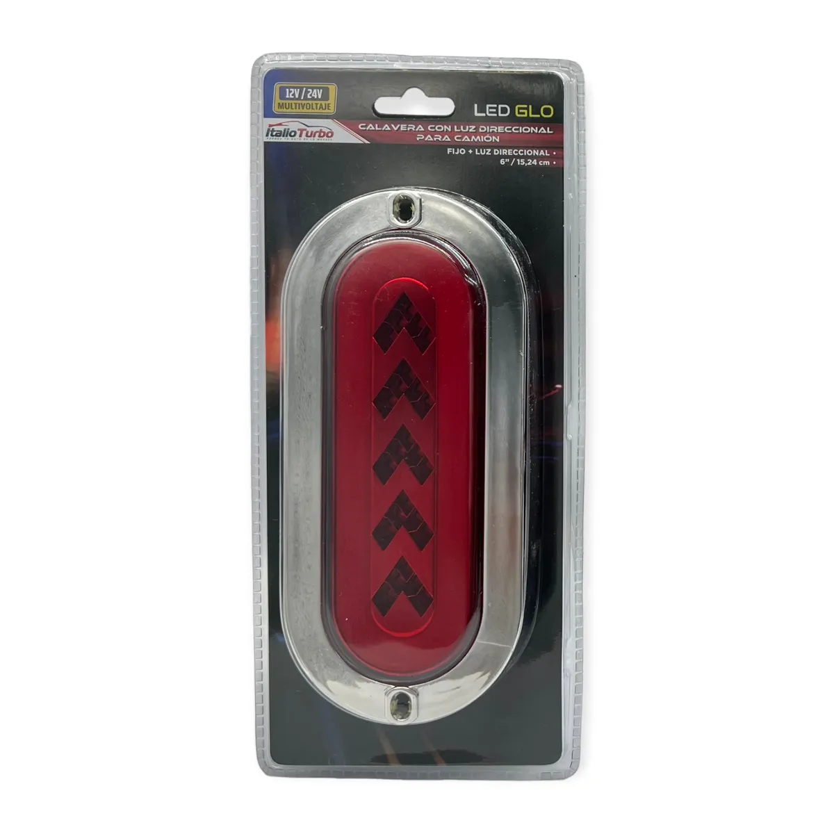 Plafón LED ovalado con flecha secuencial GLO  · Rojo