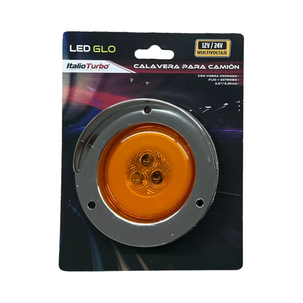 Plafón direccional GLO para camión de 2.5" con visera  · Ámbar