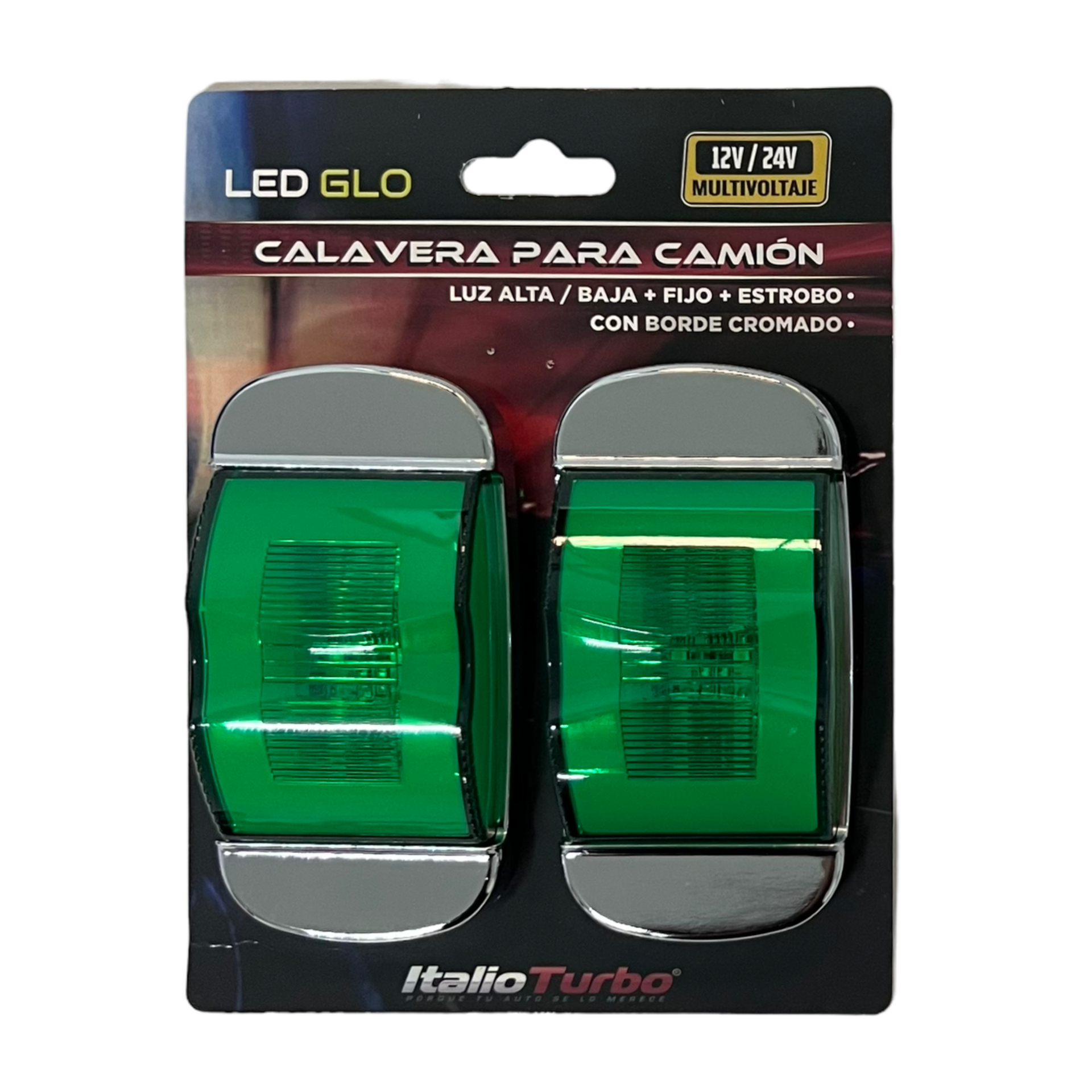 Plafón lateral para camión con borde cromado  · Verde