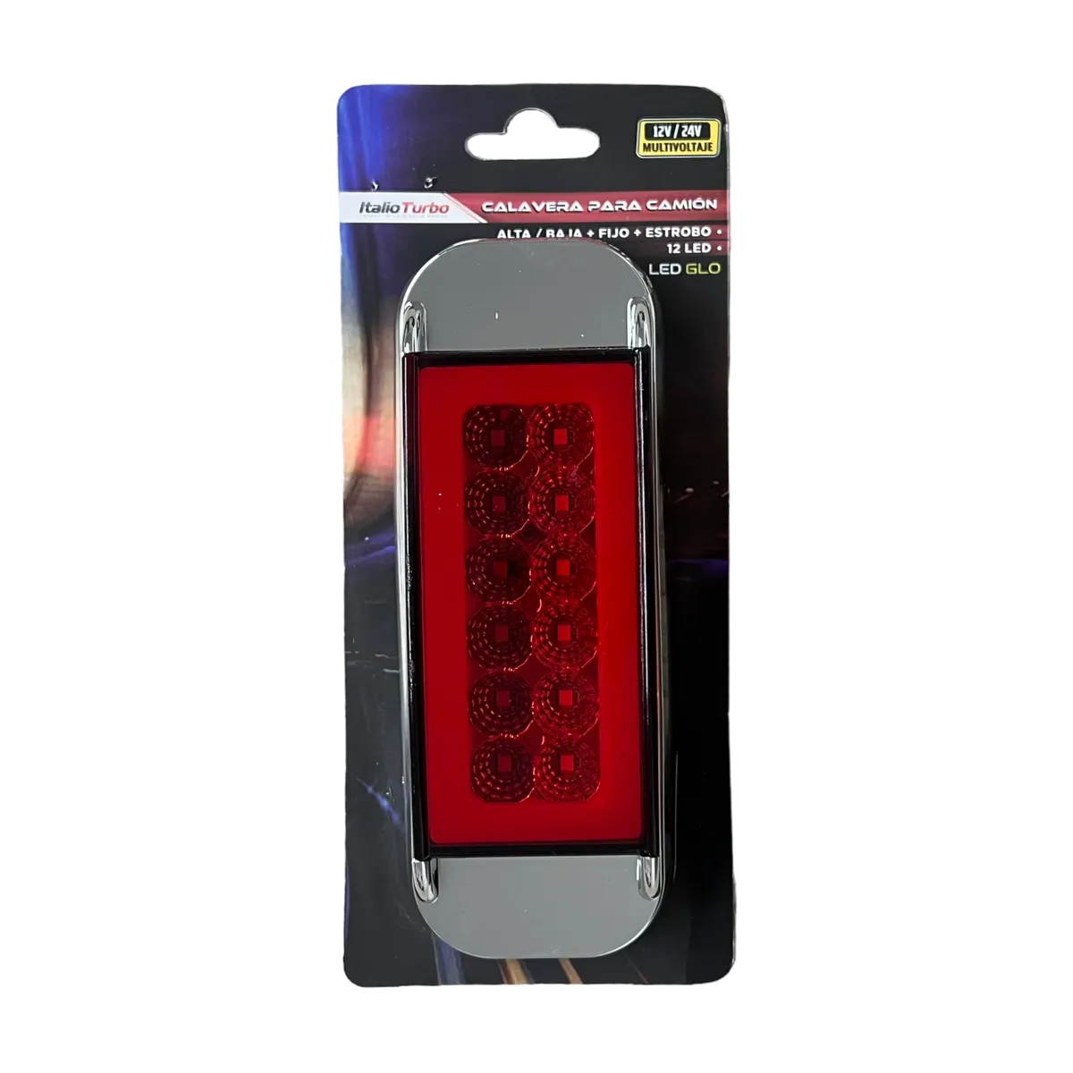 Plafón direccional de 12 LED con GLO y borde cromado  · Rojo