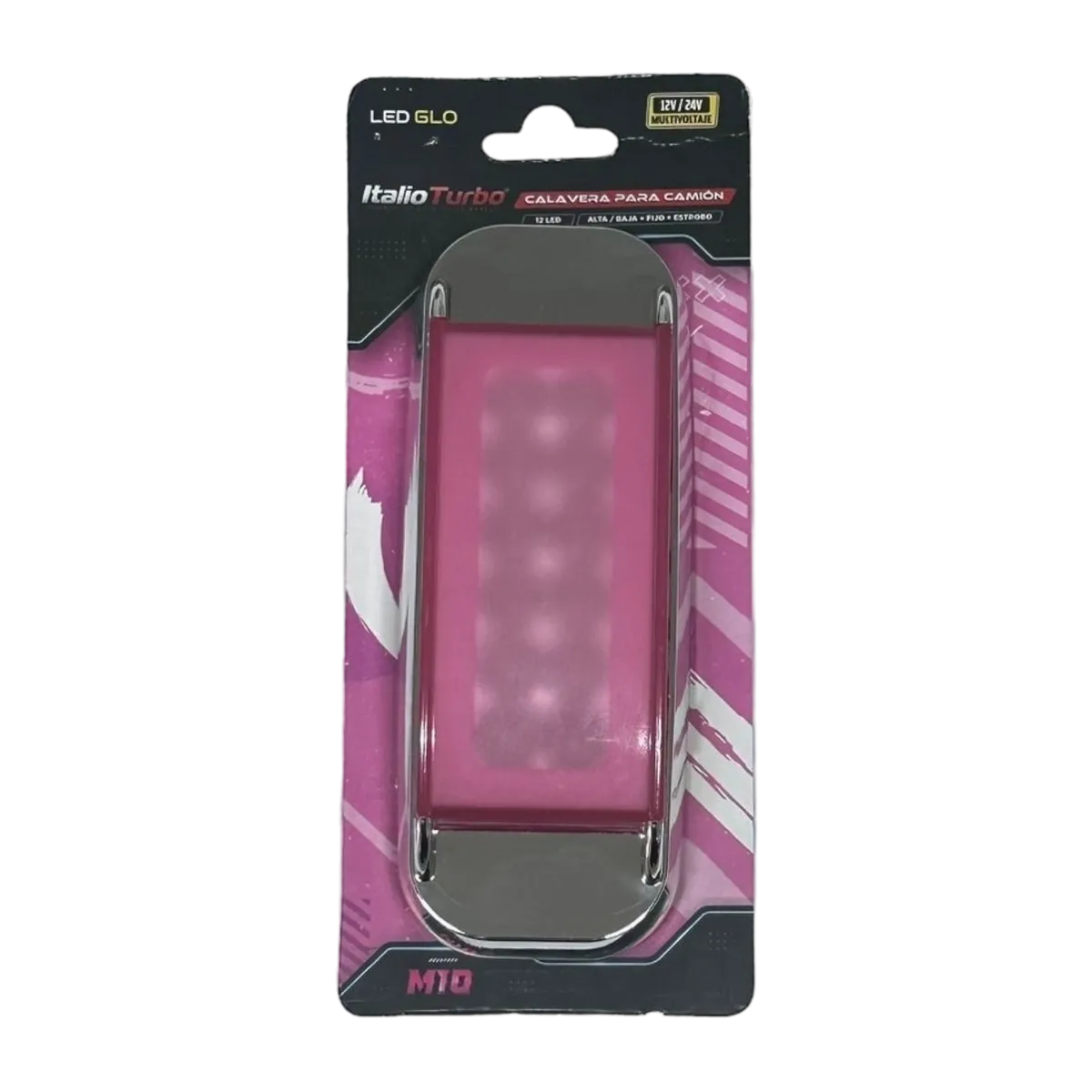 Plafón direccional de 12 LED con GLO y borde cromado  · Rosa