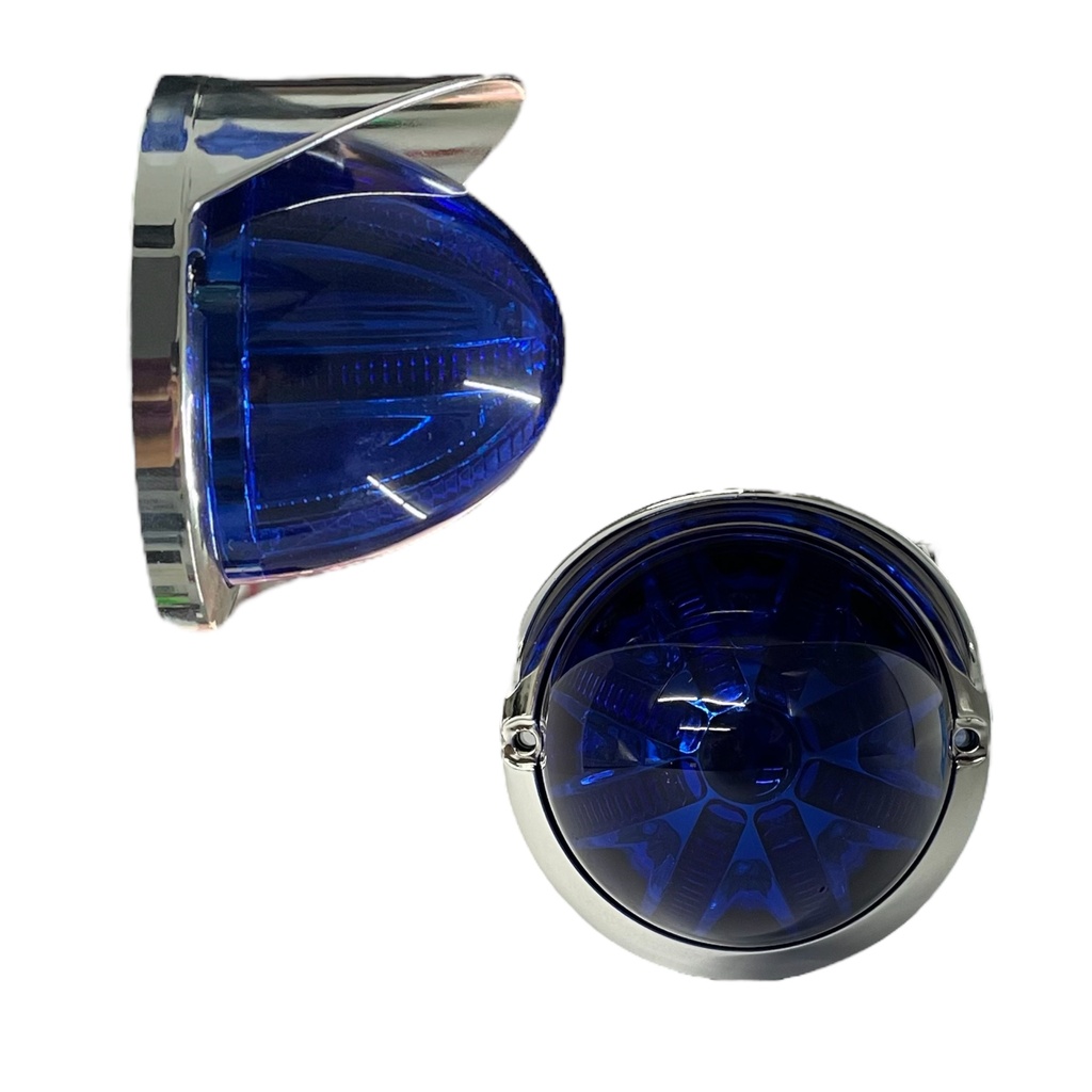 Plafón para camión con tapa cromada con funciones 12/24V  — Azul