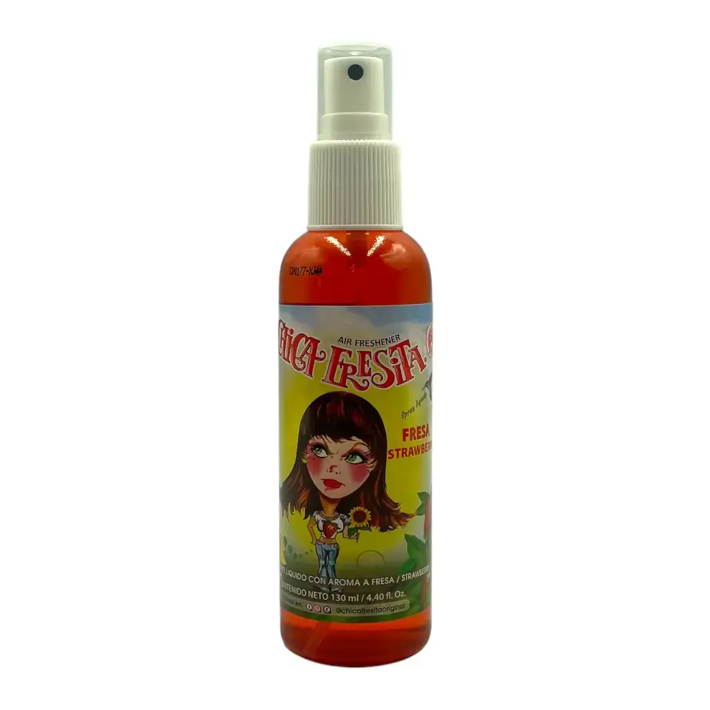 Aromatizante Chica Fresita en spray grande · Fresa