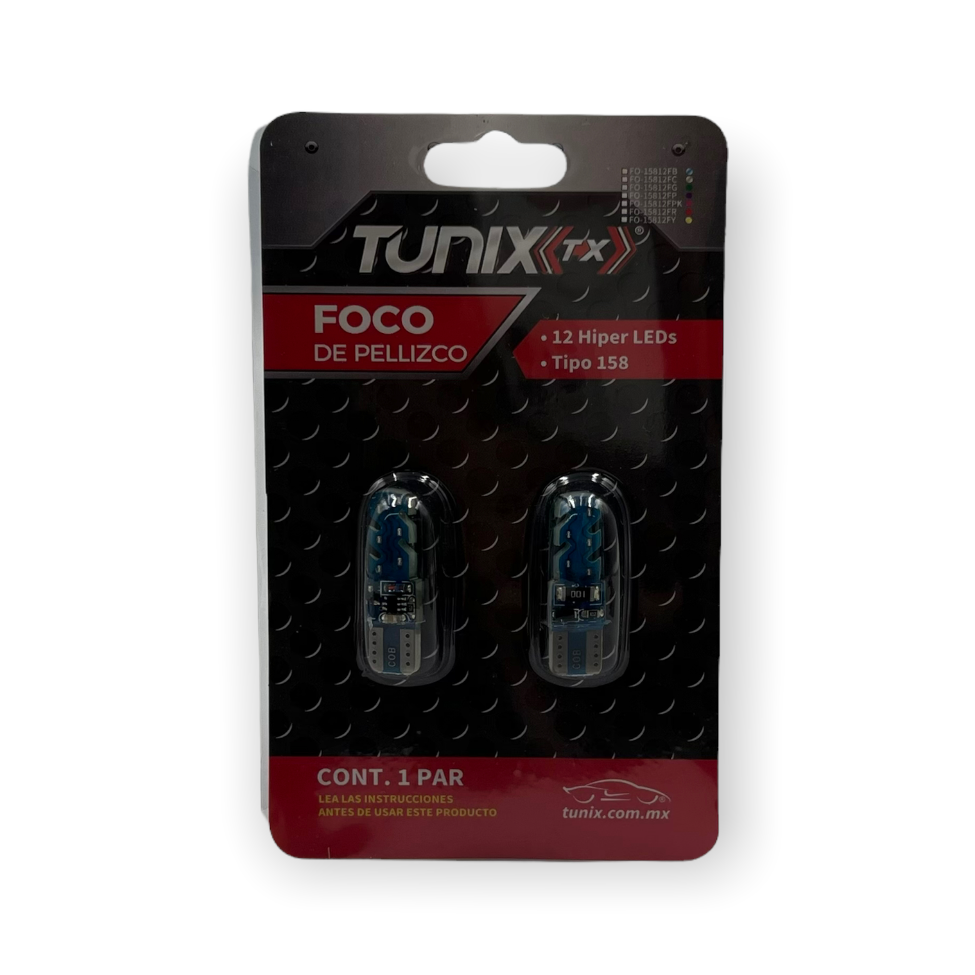 Foco T10 de 12 LED estrobo + fijo — Azul