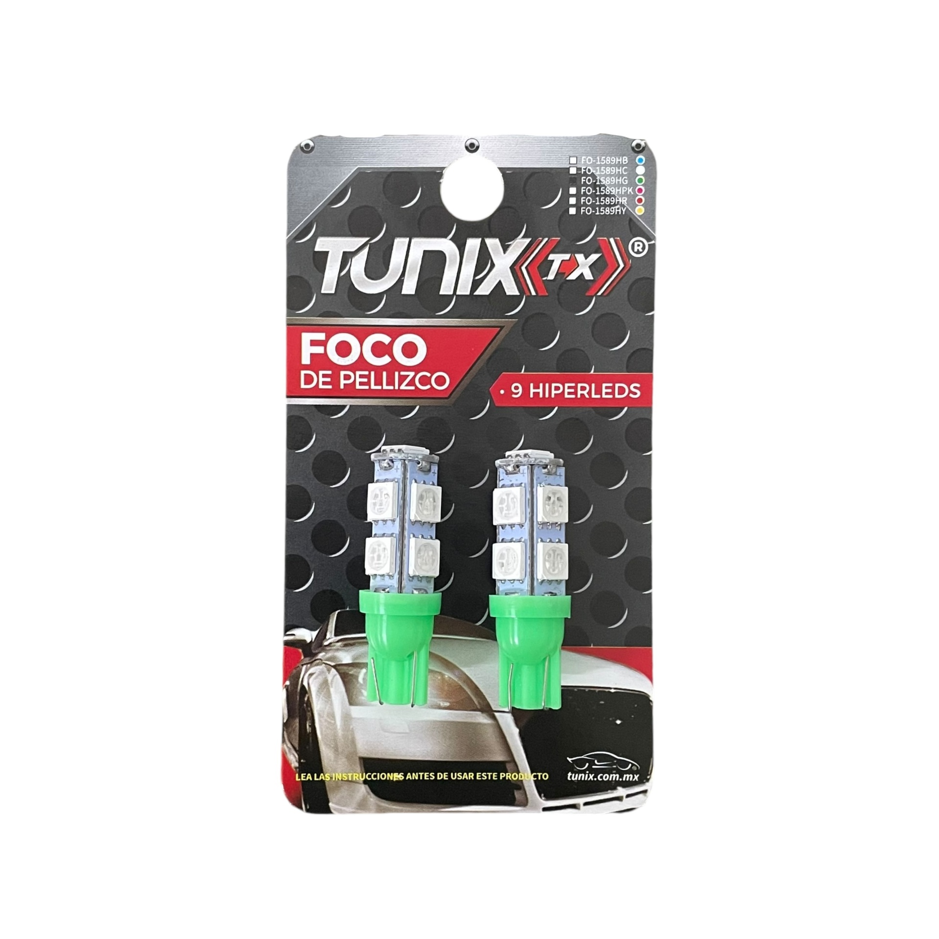 Foco T10 con 9 hyperled — Verde